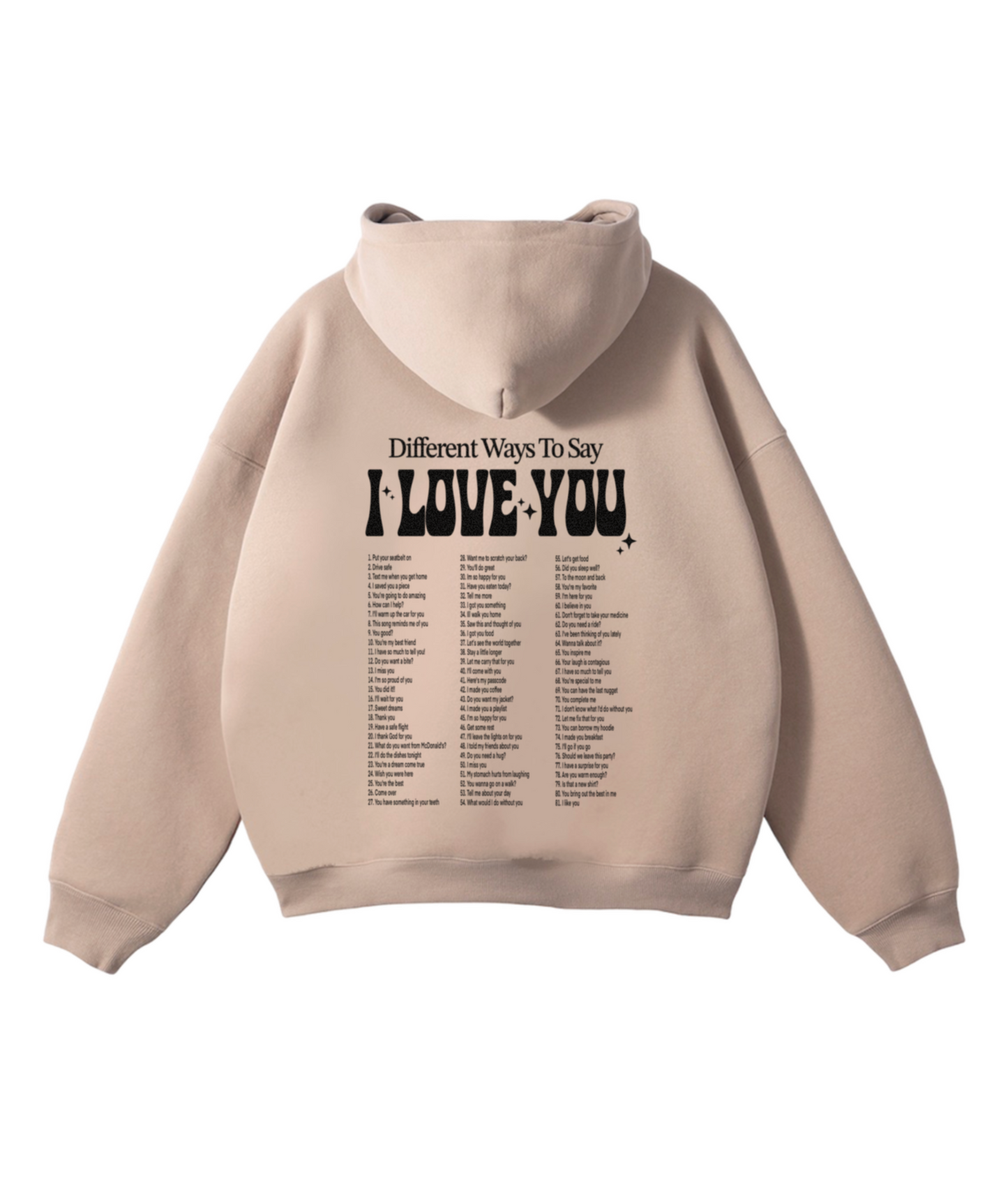 Ways to say ILU hoodie