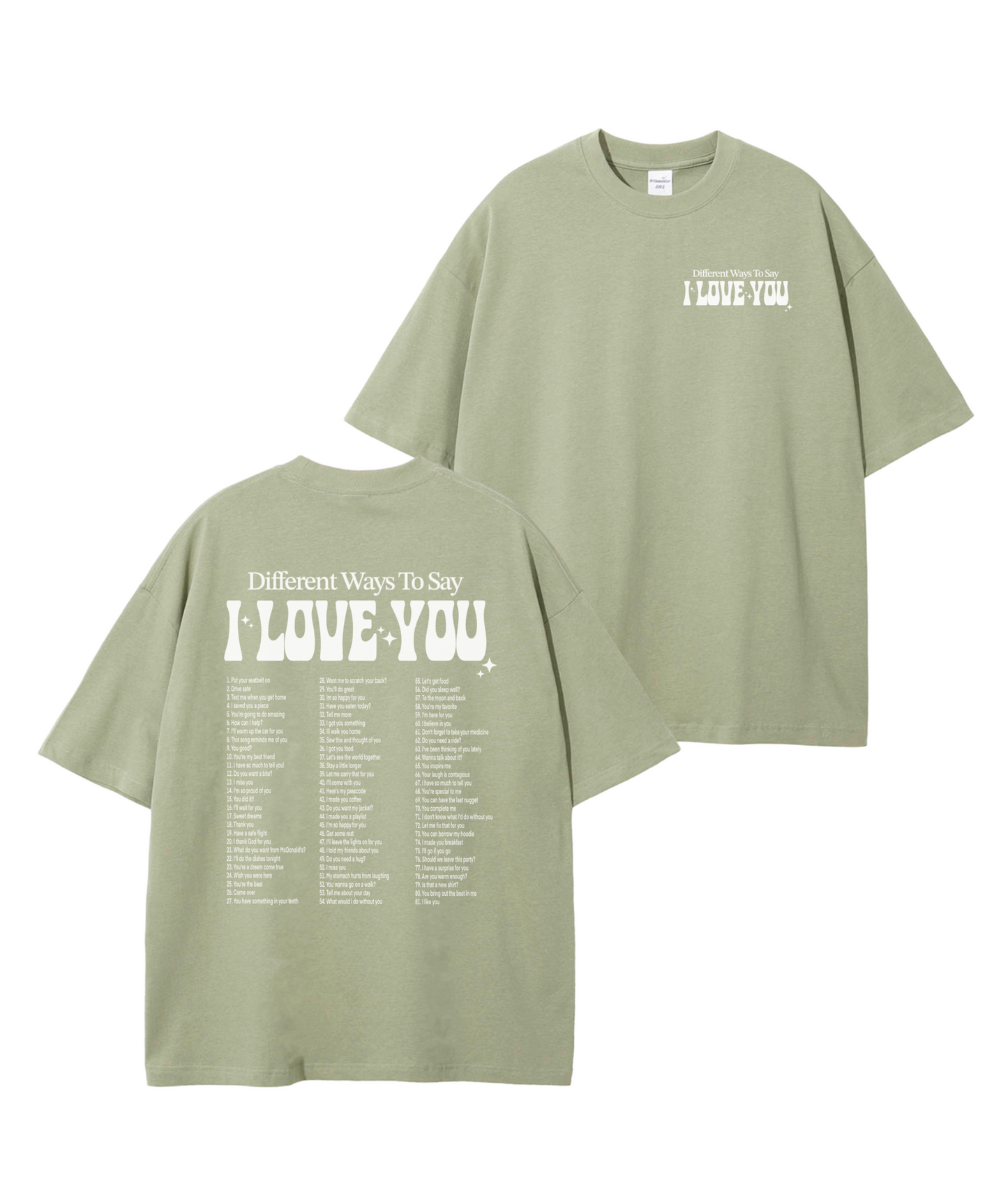 Ways to say ILU T-shirt