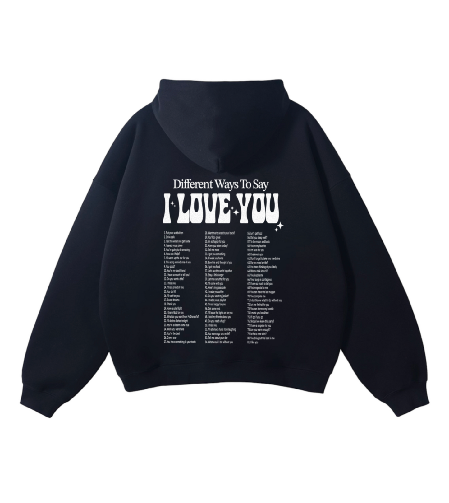 Ways to say ILU hoodie