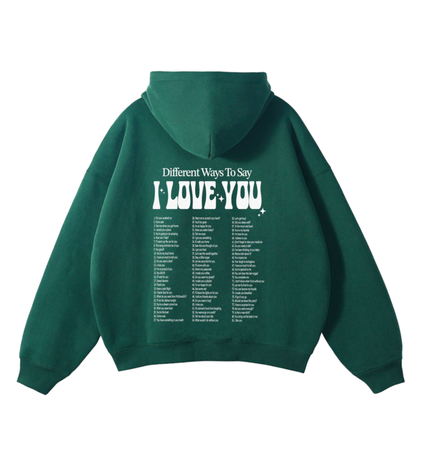 Ways to say ILU hoodie